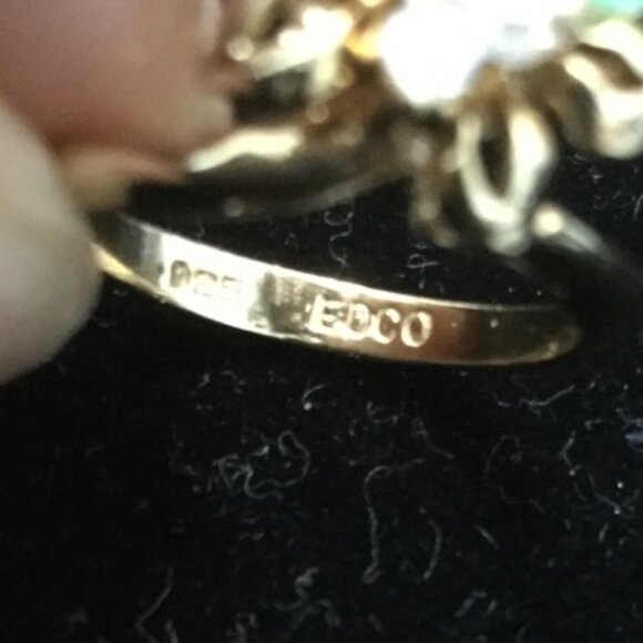 Vintage EDCO Gold Over 925 Multi Gemstone Cocktail Ring 5.5 - Picture 7 of 7